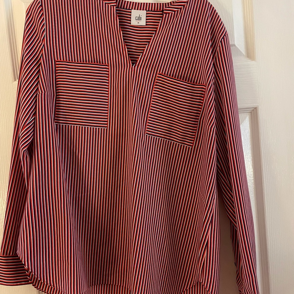 Cabi stripped blouse with pocket